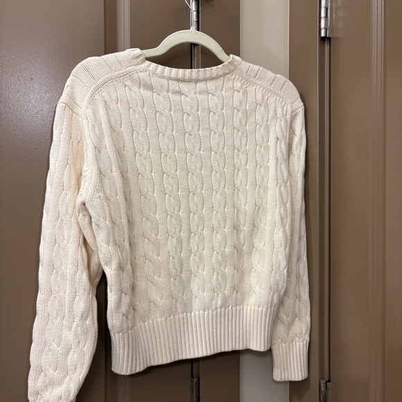 Polo by Ralph Lauren Logo Cable-knit Cotton Crewneck Sweater XS - Picture 2 of 2